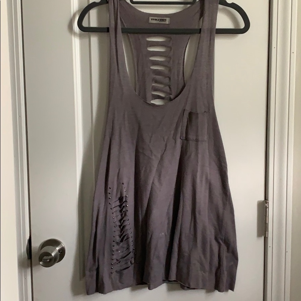 Dressy Grey Tank Top
